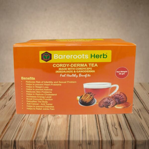 Bareroots Herb Cordy-derma Tea Made With cordyceps (Keedajadi) & Ganoderma, Helps to reduce weight.